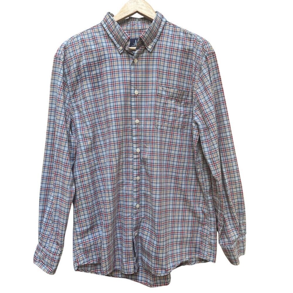Johnnie-O Shirt Men's Plaid Long‎ Sleeve Button-Up Casual Size Large